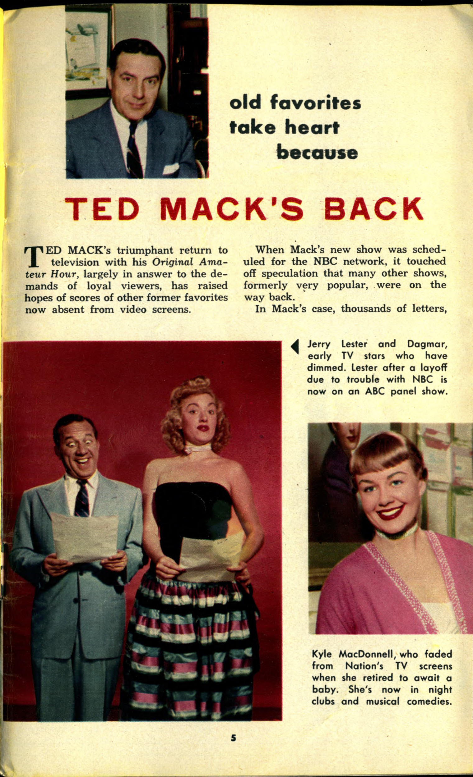 Page 5 from the 1-7 May, 1953 TV Guide issue.