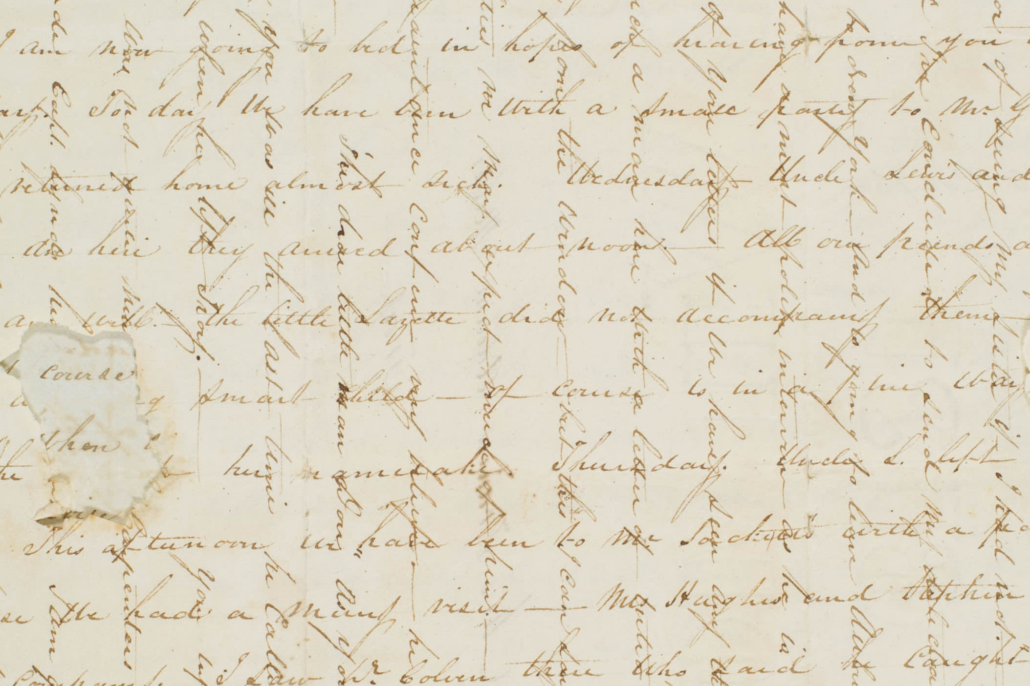 Image of handwritten letter written in 1822
